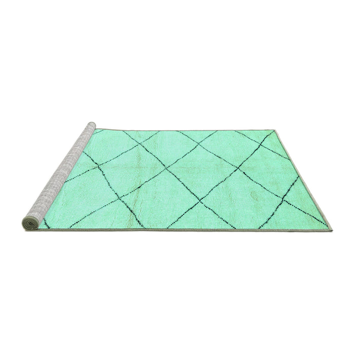 Sideview of Machine Washable Solid Turquoise Modern Area Rugs, wshabs2935turq