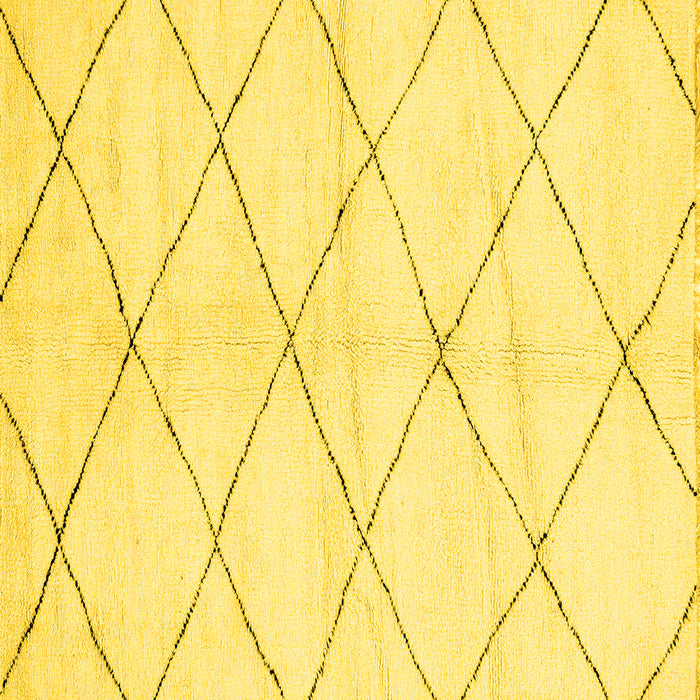 Square Machine Washable Solid Yellow Modern Rug, wshabs2935yw
