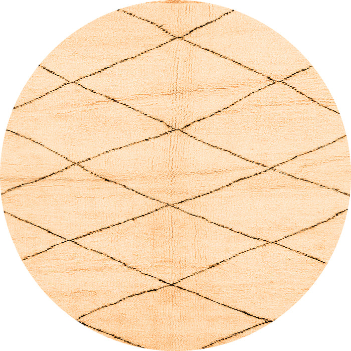 Round Solid Orange Modern Rug, abs2935org