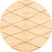 Round Solid Orange Modern Rug, abs2935org