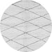 Round Solid Gray Modern Rug, abs2935gry