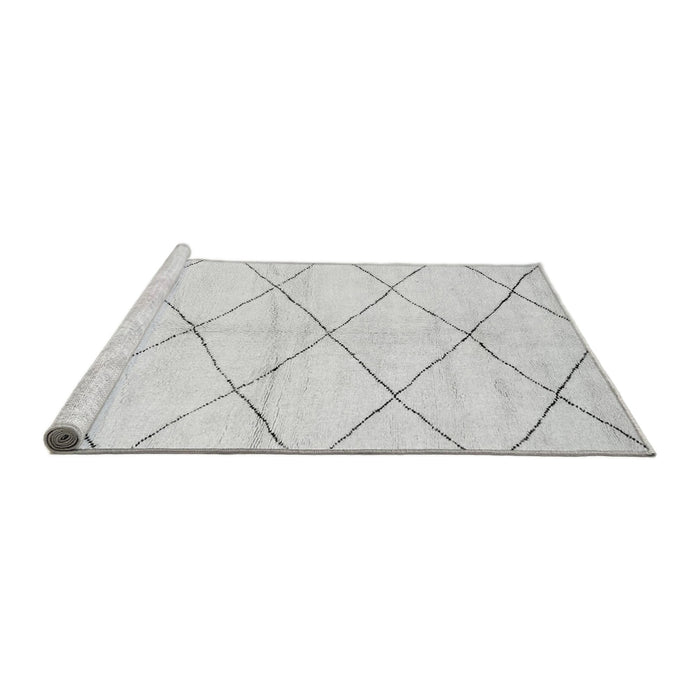Sideview of Machine Washable Solid Gray Modern Rug, wshabs2935gry