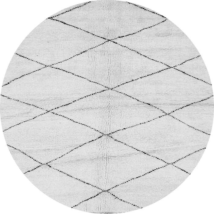Round Machine Washable Solid Gray Modern Rug, wshabs2935gry