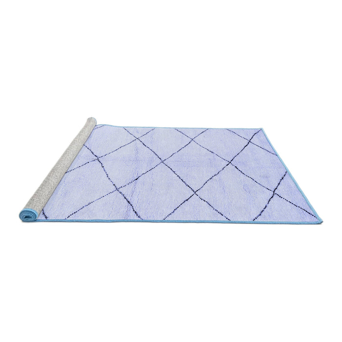 Sideview of Machine Washable Solid Blue Modern Rug, wshabs2935blu