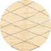 Round Machine Washable Abstract Khaki Gold Rug, wshabs2935