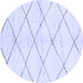 Round Machine Washable Solid Blue Modern Rug, wshabs2935blu