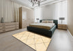 Abstract Khaki Gold Solid Rug in a Bedroom, abs2935