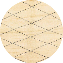 Round Abstract Khaki Gold Solid Rug, abs2935