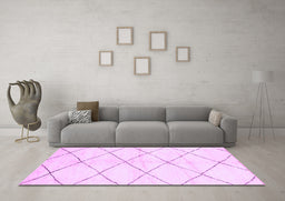 Machine Washable Solid Purple Modern Area Rugs in a Living Room, wshabs2935pur