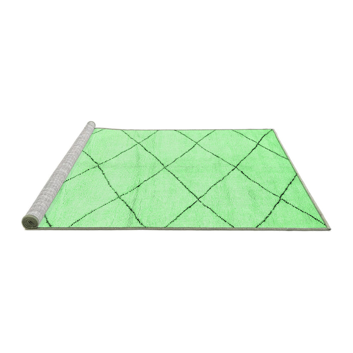 Sideview of Machine Washable Solid Emerald Green Modern Area Rugs, wshabs2935emgrn