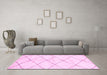 Machine Washable Solid Pink Modern Rug in a Living Room, wshabs2935pnk