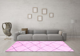 Machine Washable Solid Pink Modern Rug in a Living Room, wshabs2935pnk