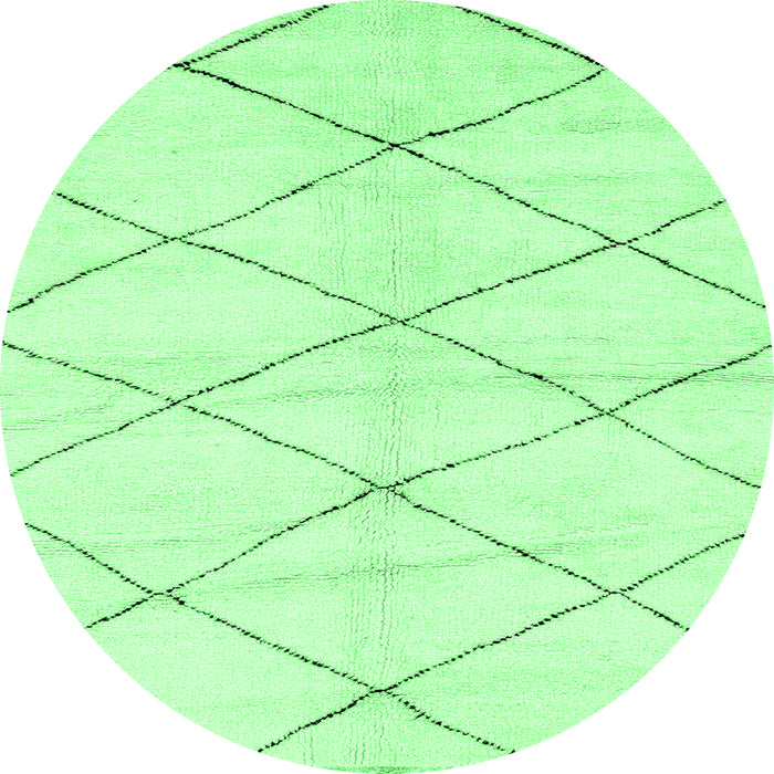 Round Solid Emerald Green Modern Rug, abs2935emgrn