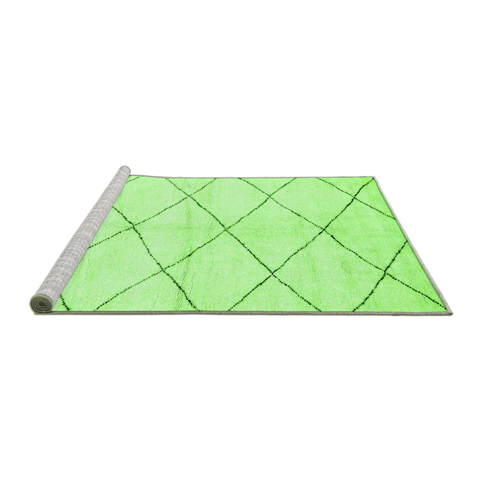 Sideview of Machine Washable Solid Green Modern Area Rugs, wshabs2935grn