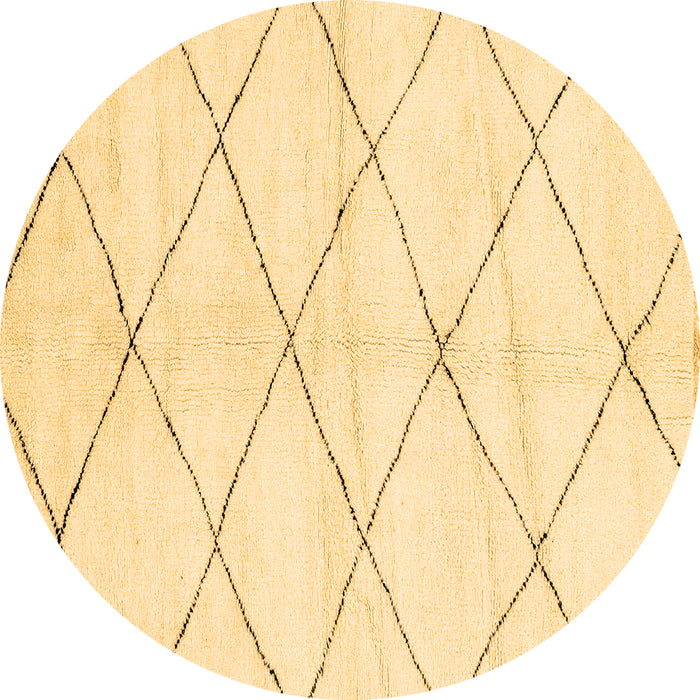 Round Solid Brown Modern Rug, abs2935brn