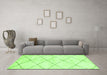 Machine Washable Solid Green Modern Area Rugs in a Living Room,, wshabs2935grn