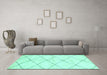 Machine Washable Solid Turquoise Modern Area Rugs in a Living Room,, wshabs2935turq