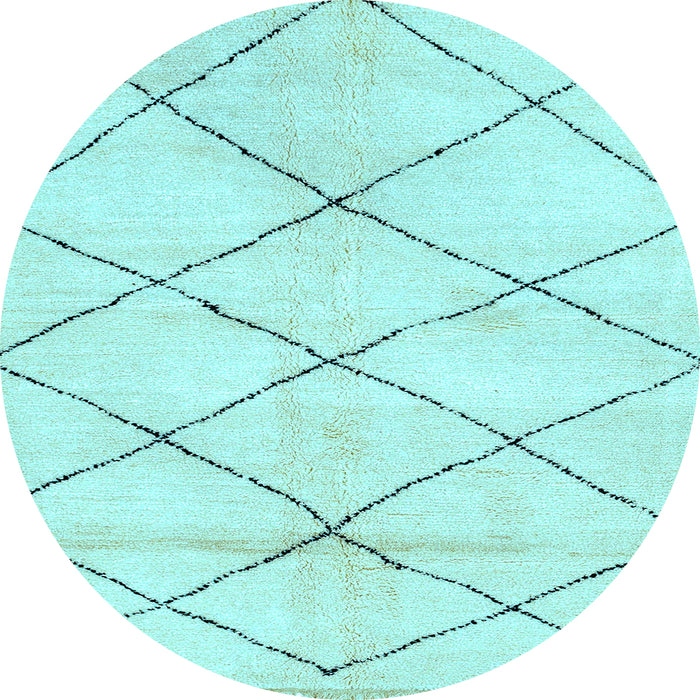 Round Solid Light Blue Modern Rug, abs2936lblu