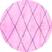 Round Solid Pink Modern Rug, abs2936pnk