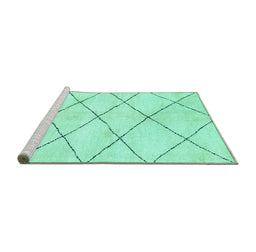 Sideview of Machine Washable Solid Turquoise Modern Area Rugs, wshabs2936turq