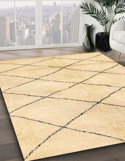 Abstract Sun Yellow Solid Rug in Family Room, abs2936