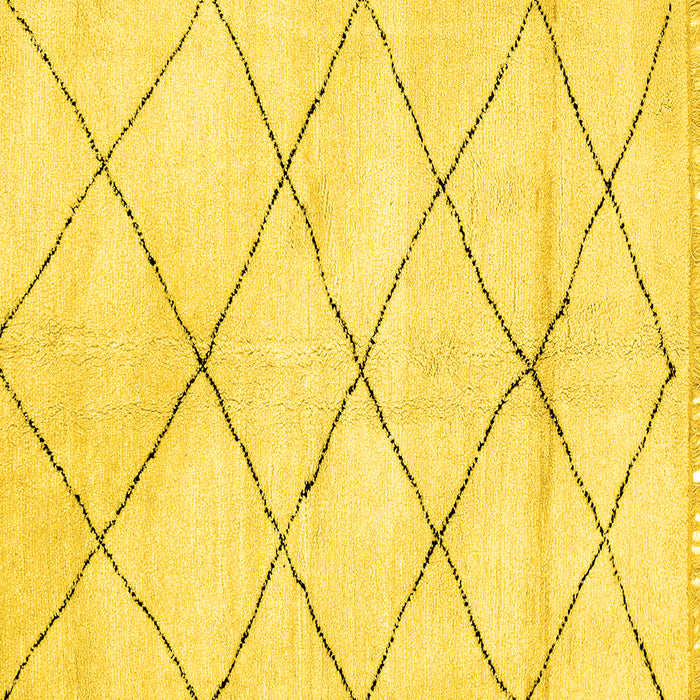 Square Machine Washable Solid Yellow Modern Rug, wshabs2936yw