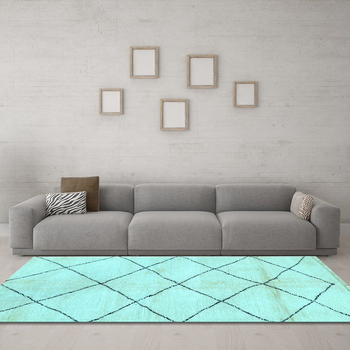 Machine Washable Solid Light Blue Modern Rug in a Living Room, wshabs2936lblu