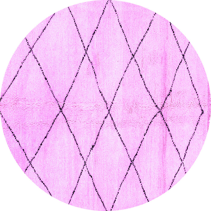 Round Solid Purple Modern Rug, abs2936pur