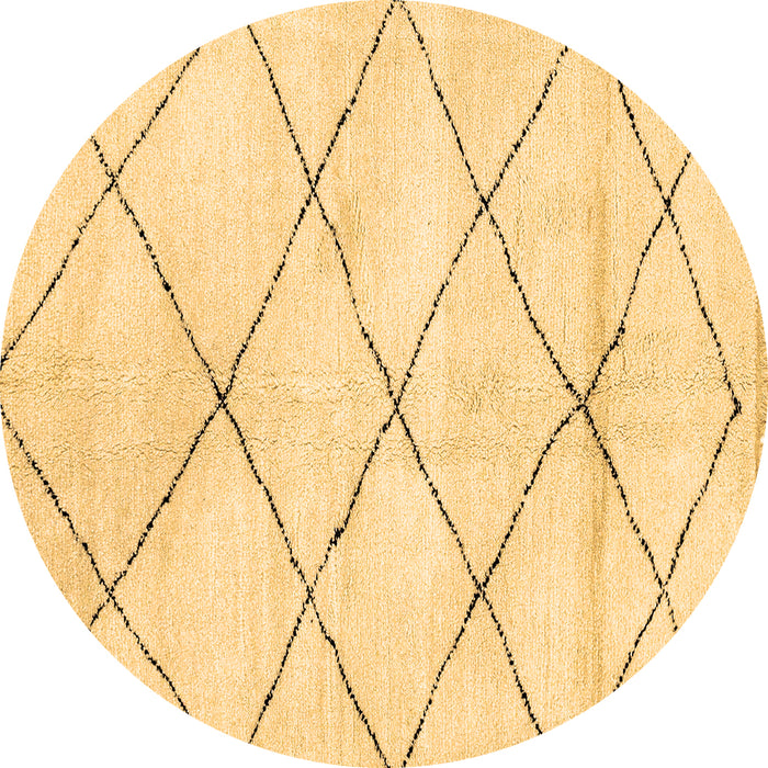 Round Machine Washable Solid Brown Modern Rug, wshabs2936brn