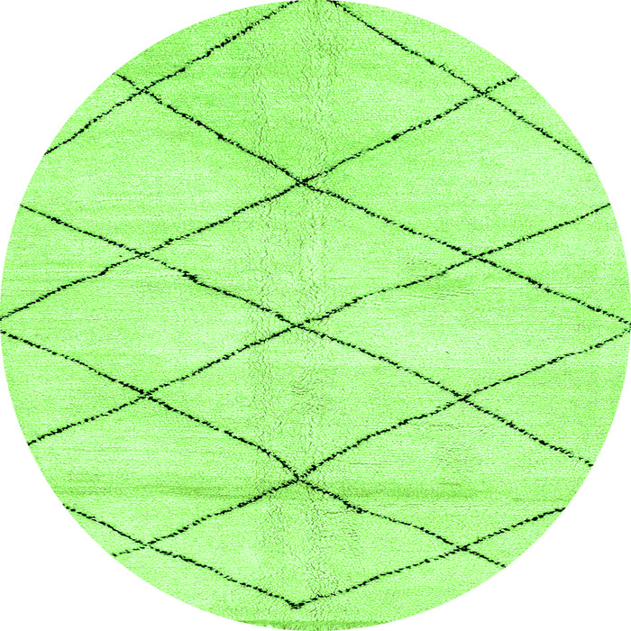 Round Solid Green Modern Rug, abs2936grn