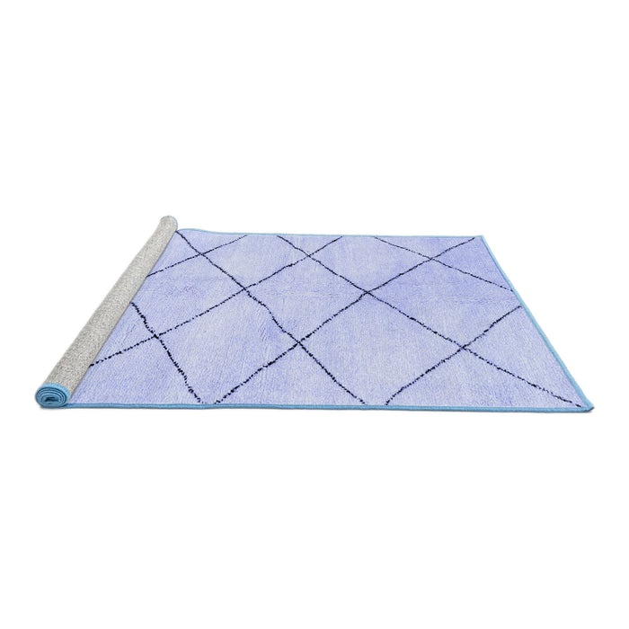 Sideview of Machine Washable Solid Blue Modern Rug, wshabs2936blu