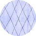 Round Solid Blue Modern Rug, abs2936blu