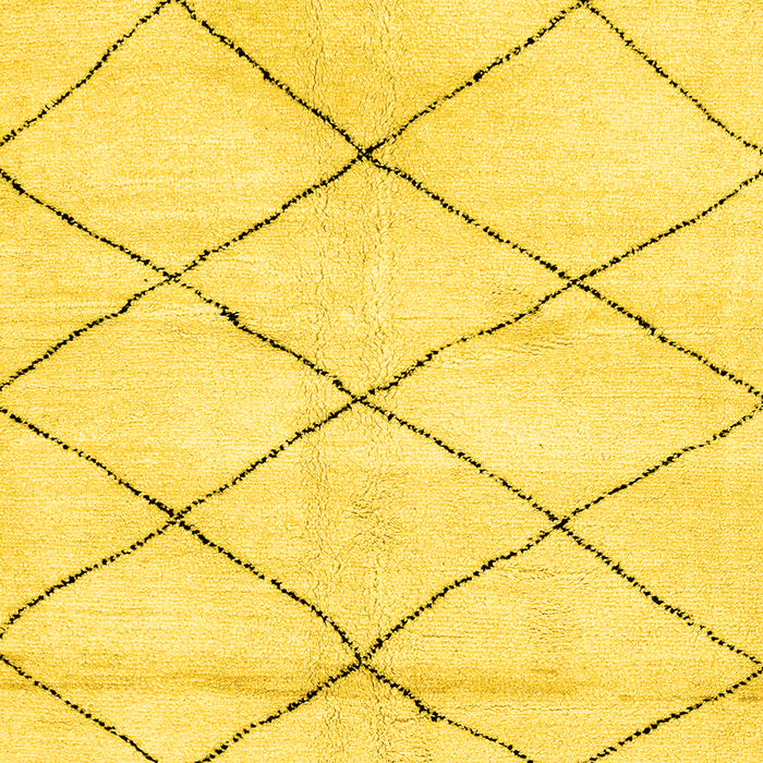 Machine Washable Solid Yellow Modern Rug, wshabs2936yw