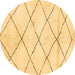 Round Solid Brown Modern Rug, abs2936brn