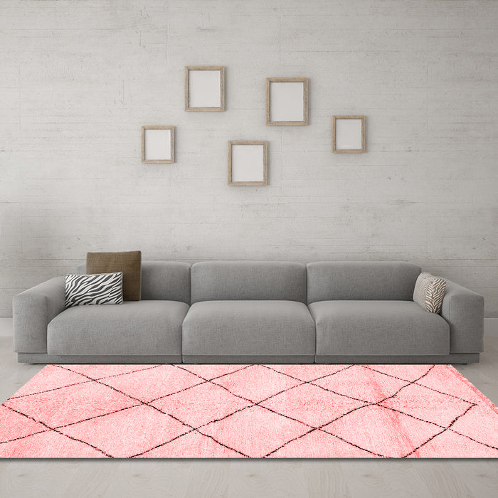 Modern Red Washable Rugs