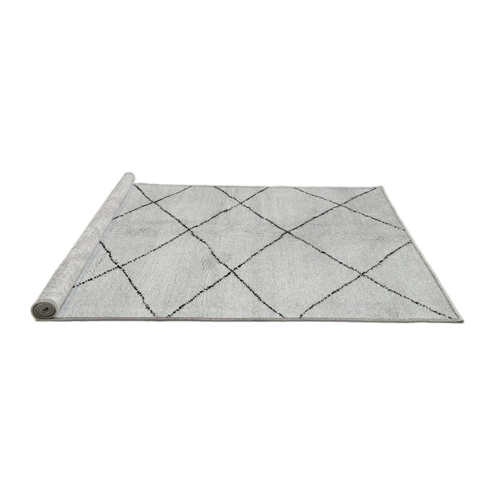 Sideview of Machine Washable Solid Gray Modern Rug, wshabs2936gry