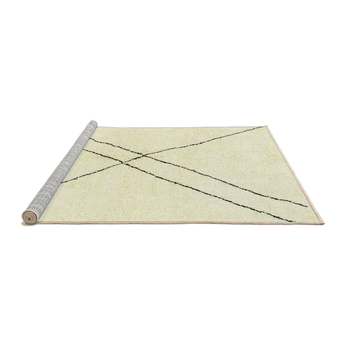 Sideview of Machine Washable Abstract Khaki Gold Rug, wshabs2937