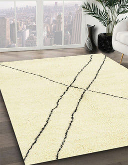 Abstract Khaki Gold Solid Rug in Family Room, abs2937