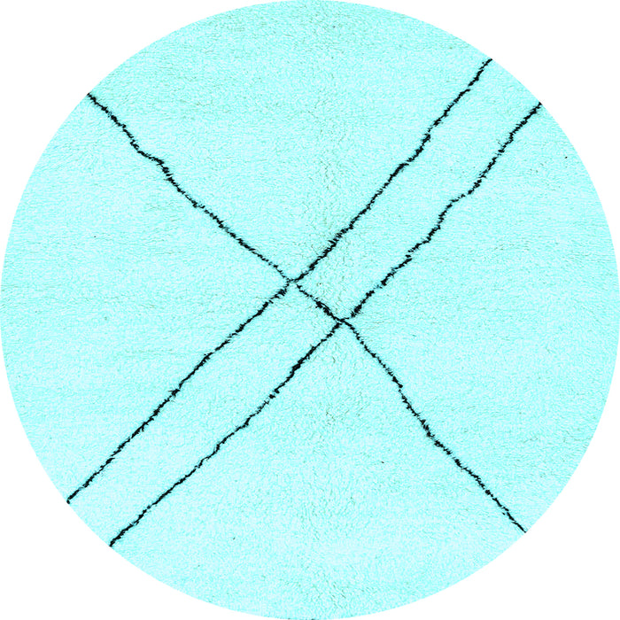 Round Solid Light Blue Modern Rug, abs2937lblu