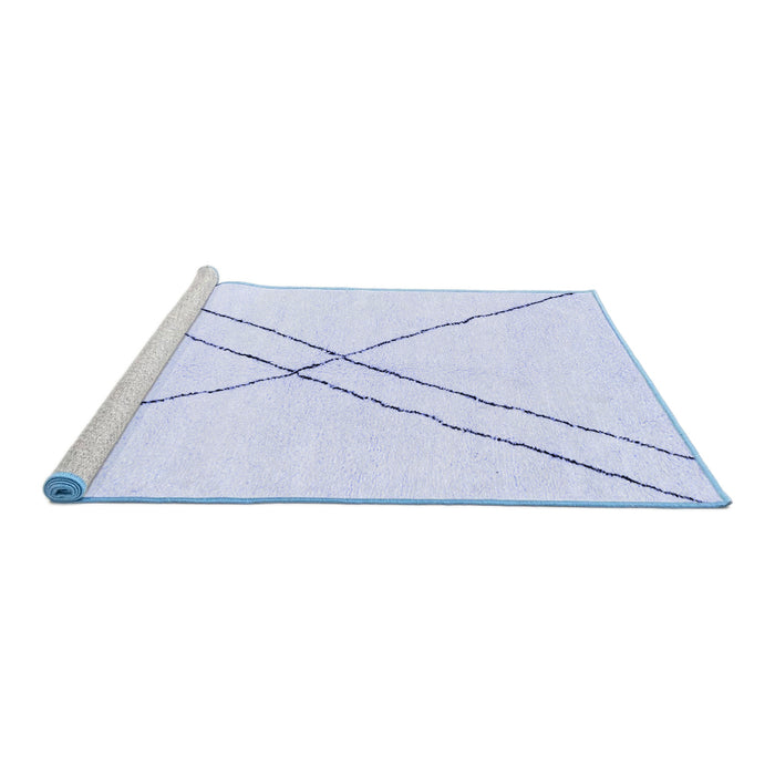 Sideview of Machine Washable Solid Blue Modern Rug, wshabs2937blu