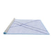 Sideview of Machine Washable Solid Blue Modern Rug, wshabs2937blu