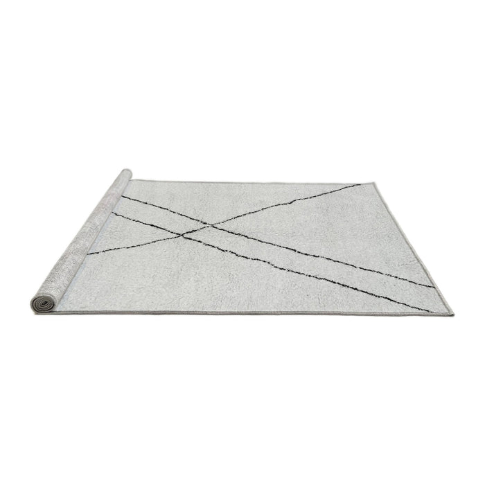 Sideview of Machine Washable Solid Gray Modern Rug, wshabs2937gry