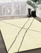 Abstract Khaki Gold Solid Rug in Family Room, abs2937