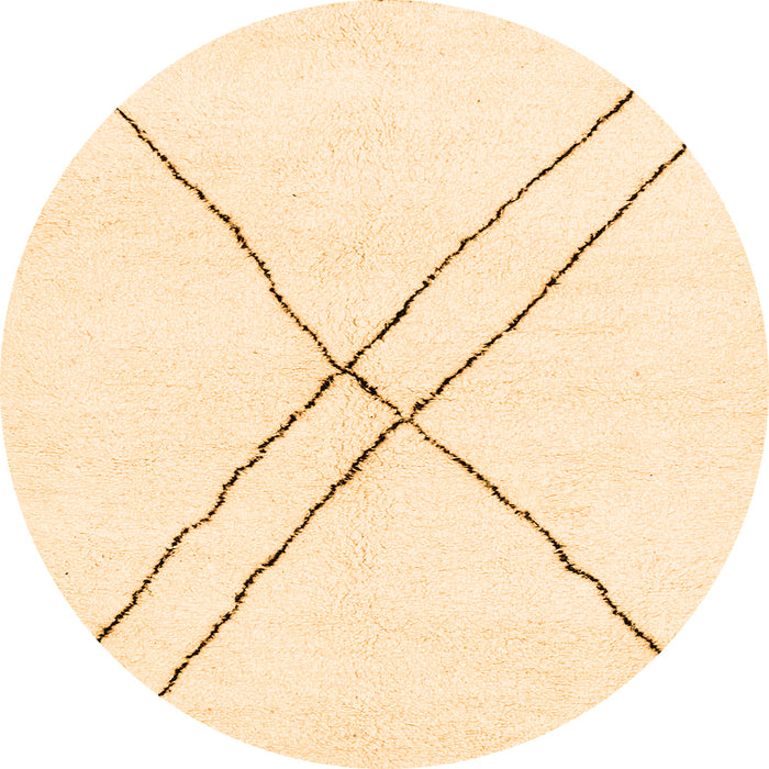 Round Machine Washable Solid Orange Modern Area Rugs, wshabs2937org