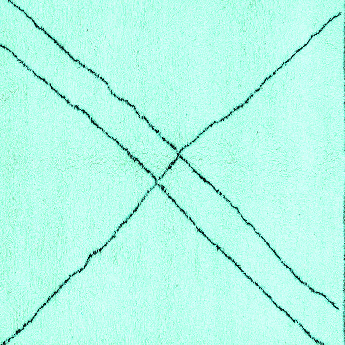 Square Machine Washable Solid Turquoise Modern Area Rugs, wshabs2937turq