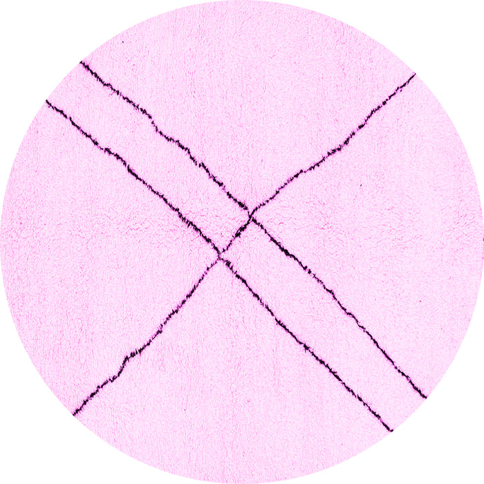 Round Solid Pink Modern Rug, abs2937pnk