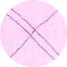 Round Solid Pink Modern Rug, abs2937pnk