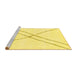 Sideview of Machine Washable Solid Yellow Modern Rug, wshabs2937yw