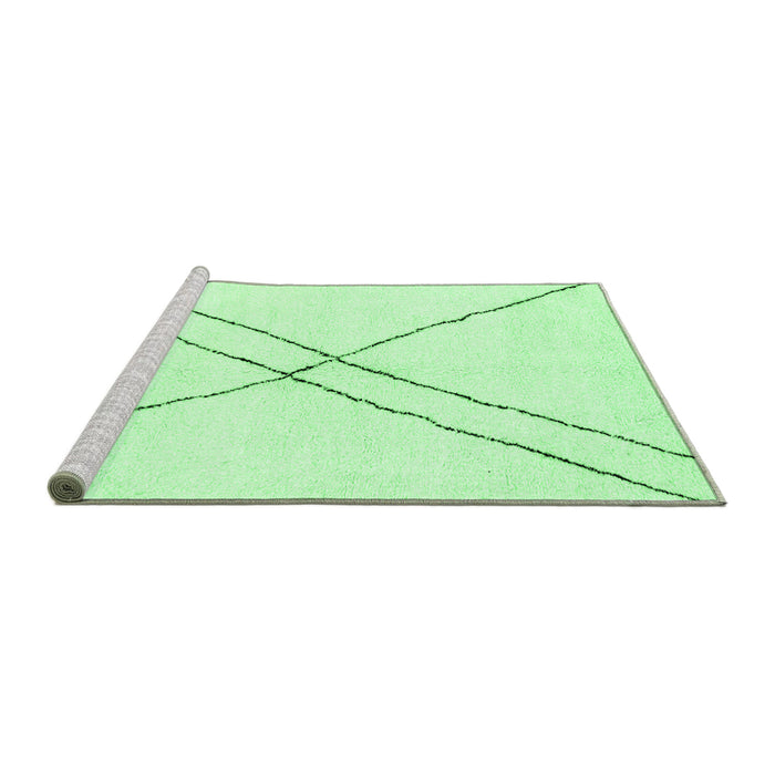 Sideview of Machine Washable Solid Emerald Green Modern Area Rugs, wshabs2937emgrn