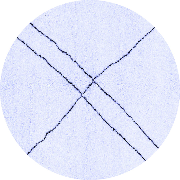 Round Solid Blue Modern Rug, abs2937blu